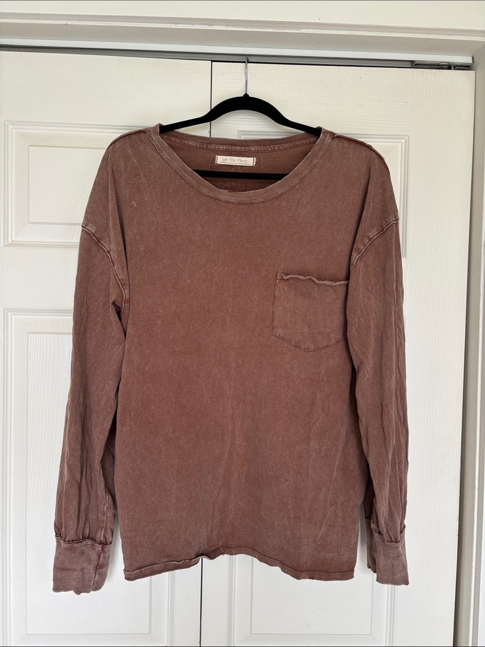 We The Free Vintage Wash Brown Crewneck Tee